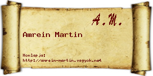 Amrein Martin névjegykártya